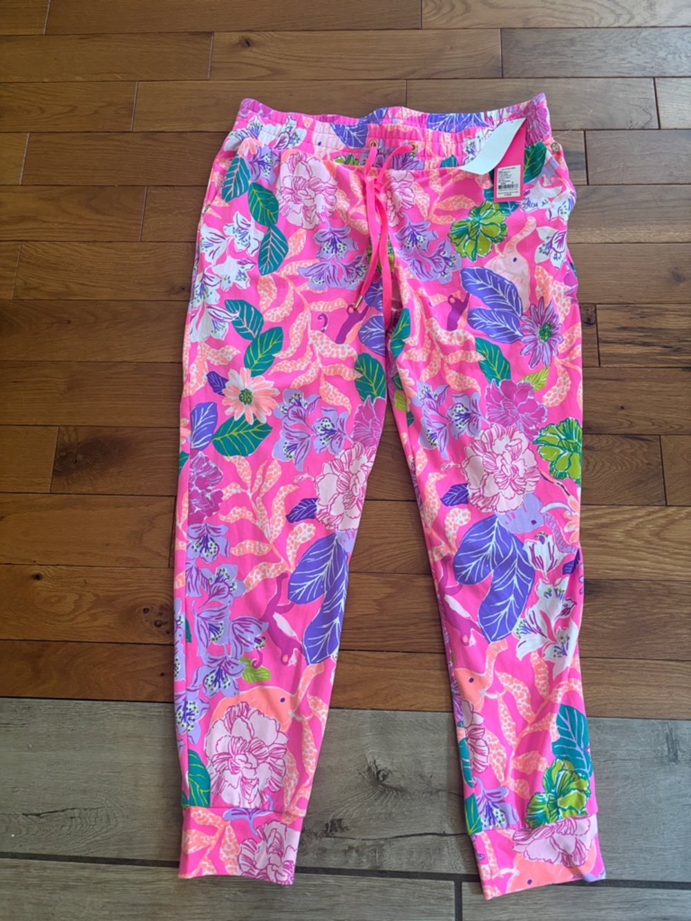 Lilly Pulitzer Hot Pink Tropical Floral Pull-On Pants